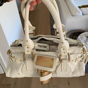 Brand New Chloe Paddington padlock bag off white